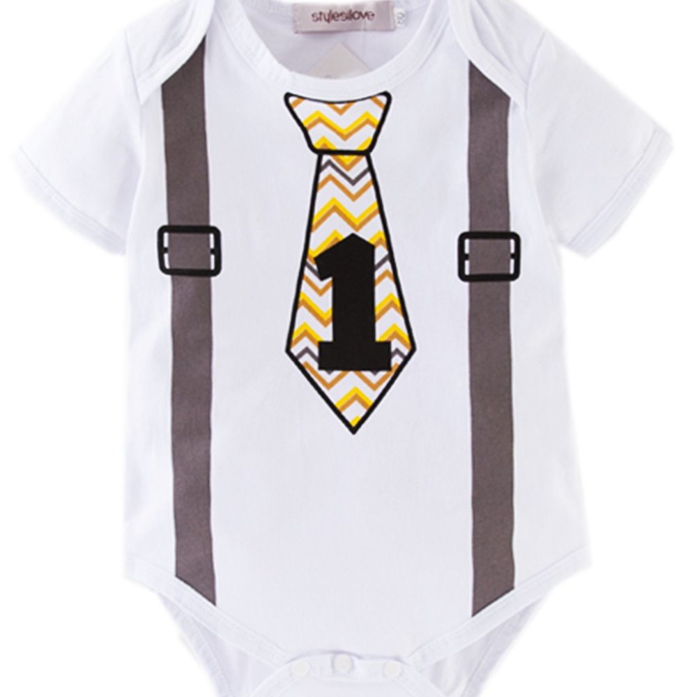 1st Year Tie Cotton Baby Romper